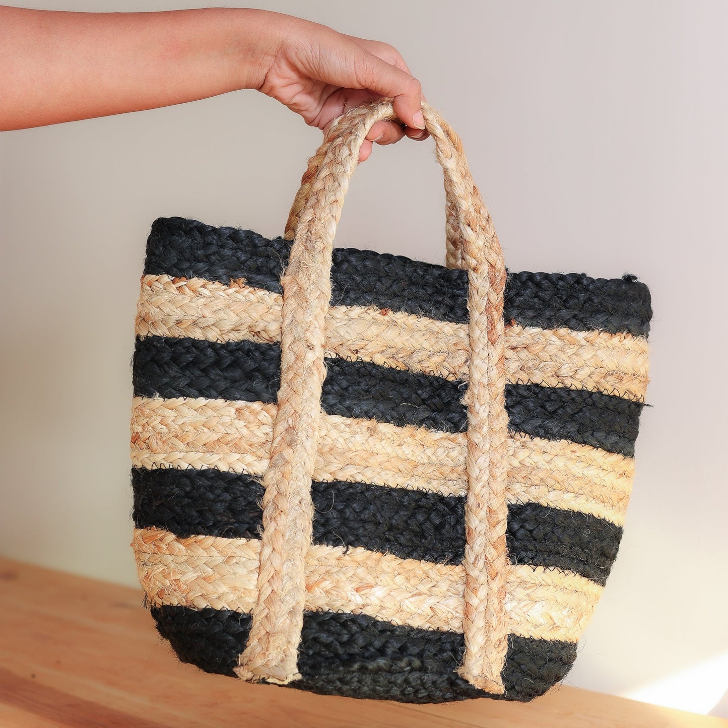 Rustic Striped Basket