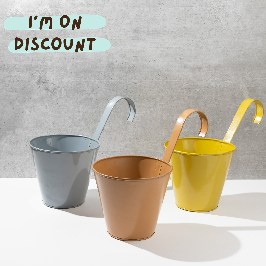 Pastel Colour 6" Railing Planters (set of 3)