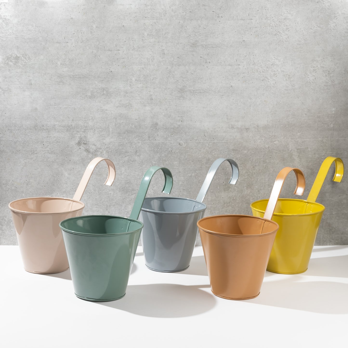 Pastel Colour 6" Railing Planters (set of 5)