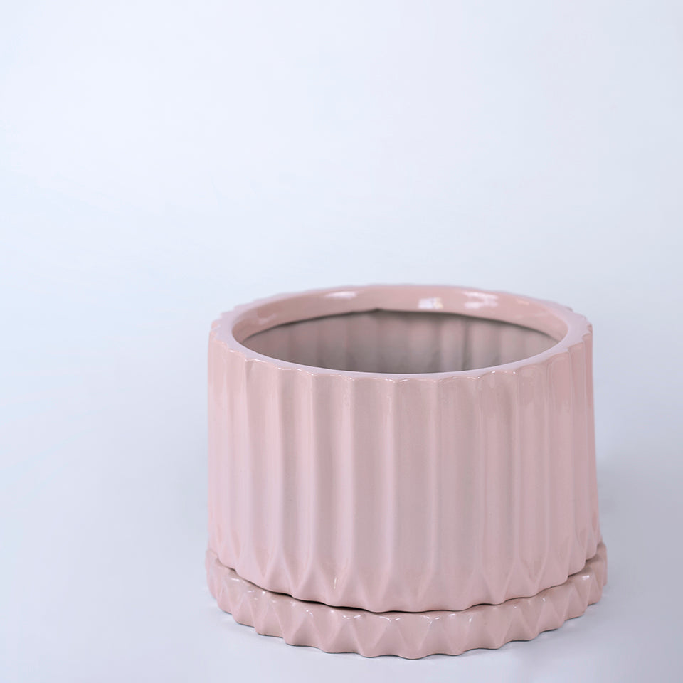 Corrugated Planter (Blush)