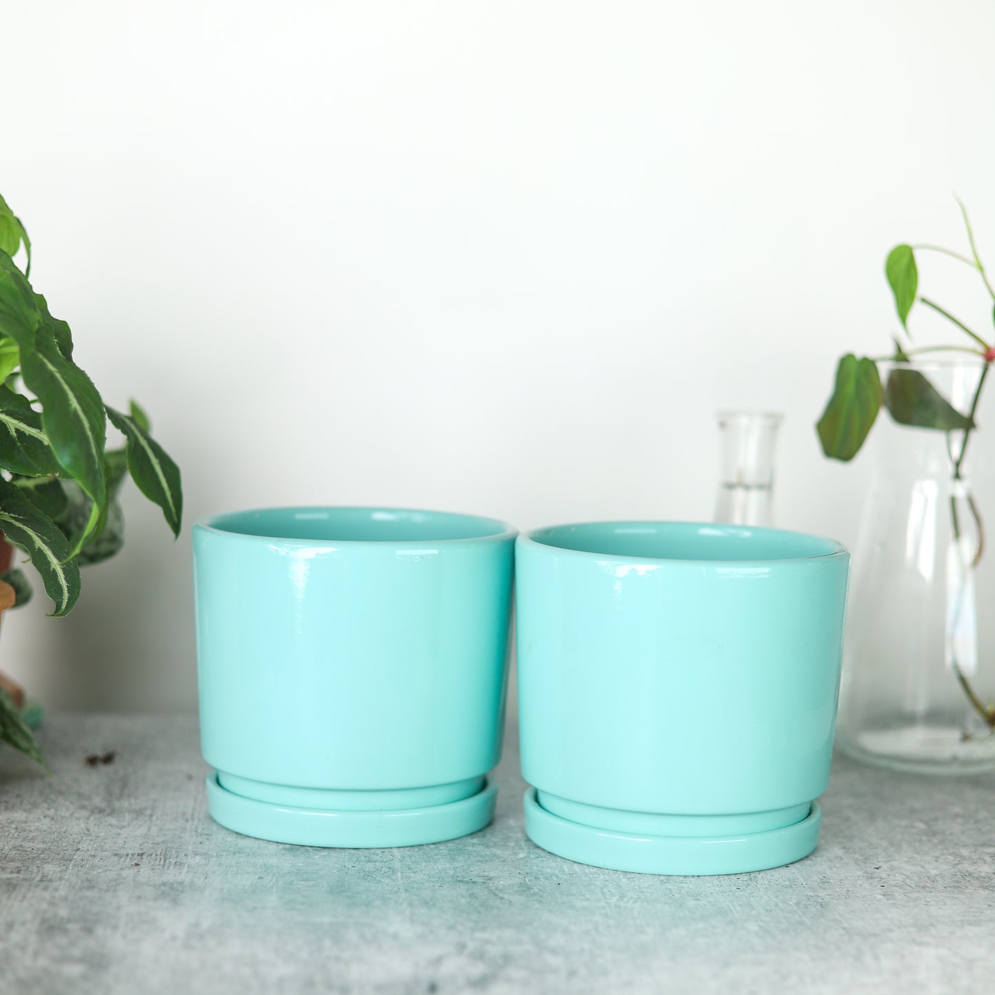 Teal Blue 5.5" Ceramic Pot