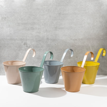 Pastel Colour 6" Railing Planters (set of 5)