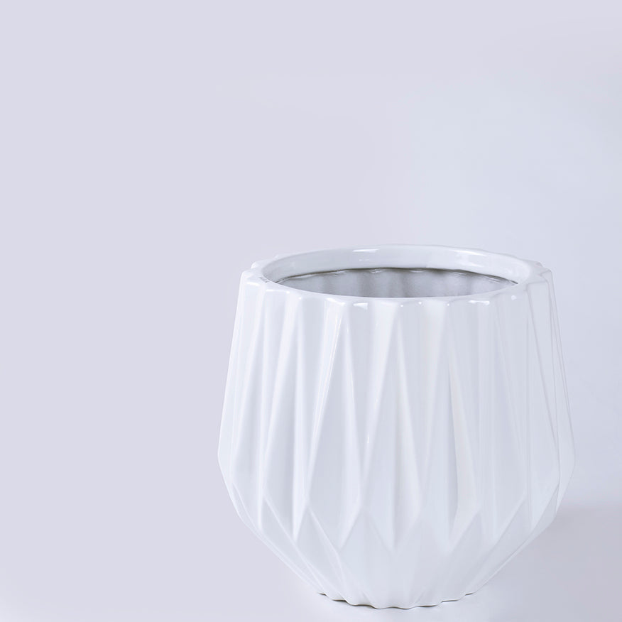 White Edgy Planter