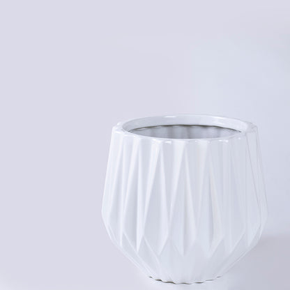 White Edgy Planter