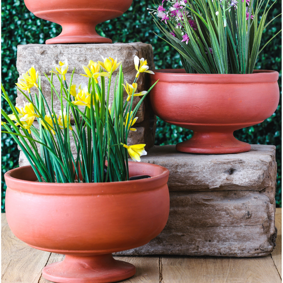 Cognac Terracotta Planters (Set of 3)