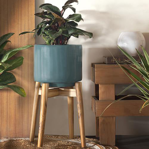 Minimal Style Planter with Stand (Dark Green)